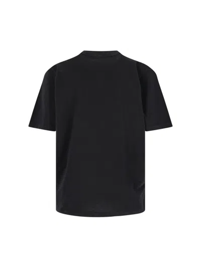Chloé Women Black Crewneck T-shirt With Maxi Logo Print On The Front In Cotton Woman In Black