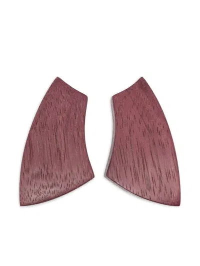 Monies Pazura Geometric Clip-on Earrings In Pink