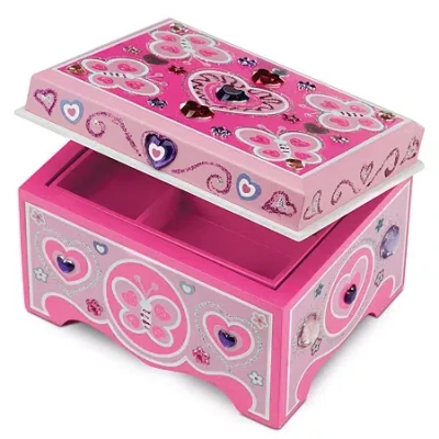 Melissa & Doug Decorate Your Own Jewelry Box Art Set In Pink