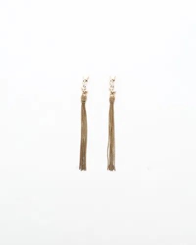 Saint Laurent Ysl Chain Earrings In Gold