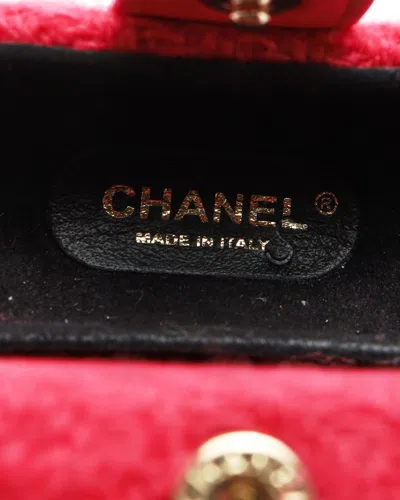 Pre-owned Chanel Tweed Airpods Pro Case In Pink