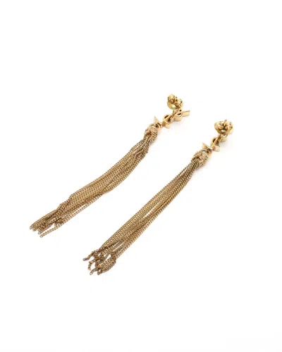 Saint Laurent Ysl Chain Earrings In Gold