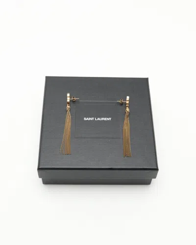 Saint Laurent Ysl Chain Earrings In Gold