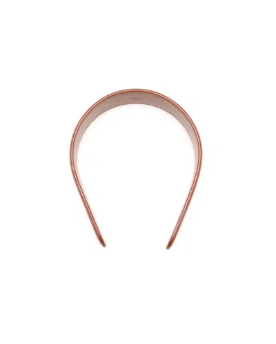 Celine Céline Triomphe Headband In Calfskin In Brown