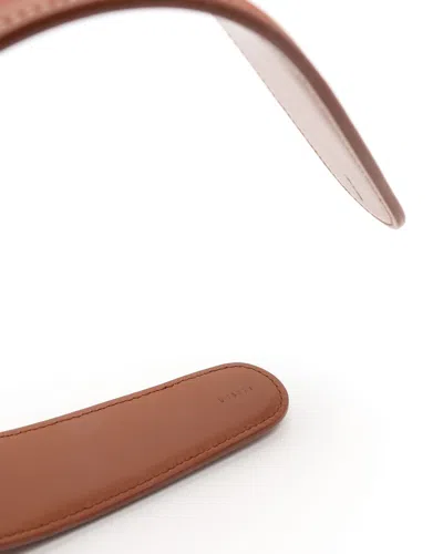 Celine Céline Triomphe Headband In Calfskin In Brown