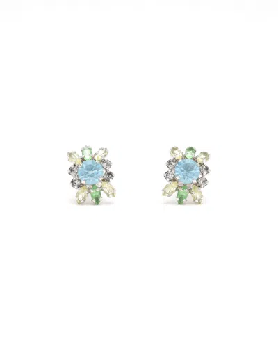 Dior Christian  Colored Rhinestone Clip-on Earrings In Gold