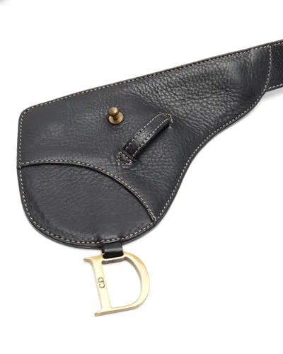 Dior Christian  Saddle Waist Pouch In Black
