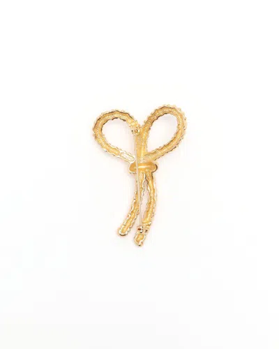 Dior Christian  Ribbon Brooch In Gold