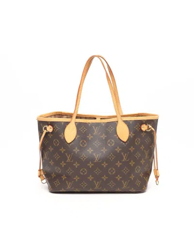 Pre-owned Louis Vuitton Monogram Neverfull Pm Tote Bag In Brown