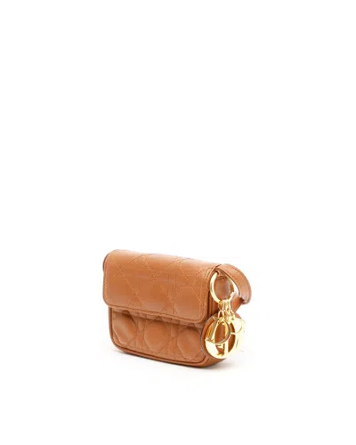 Dior Christian  Cannage Crossbody Bag In Brown