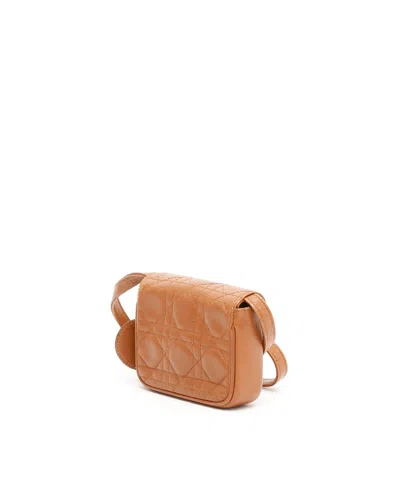 Dior Christian  Cannage Crossbody Bag In Brown