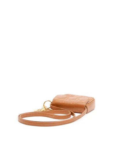 Dior Christian  Cannage Crossbody Bag In Brown