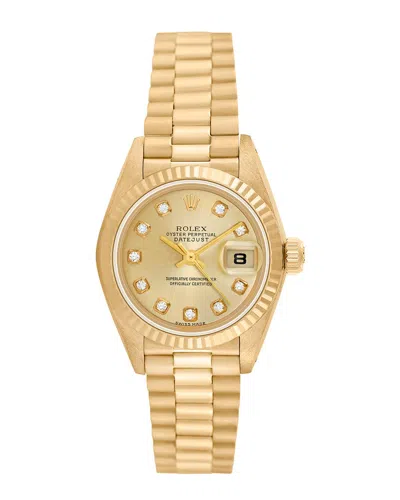 Heritage Rolex Rolex Women's President Diamond Watch, Circa 2000's (pre-loved) In Gold