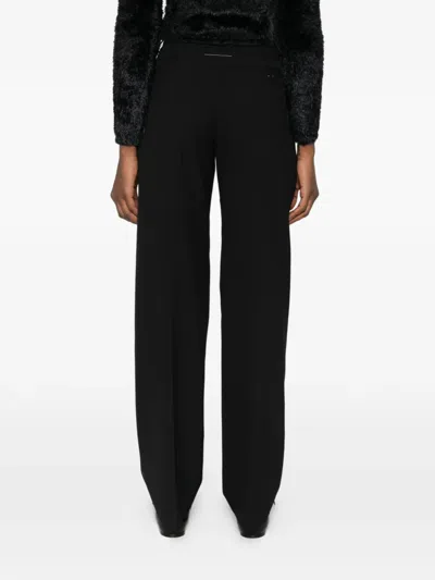Mm6 Maison Margiela Pleat-detail Trousers In Black