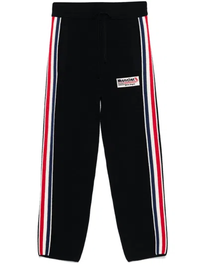 Palm Angels X Moncler Waffle-knit Sweatpants In Black