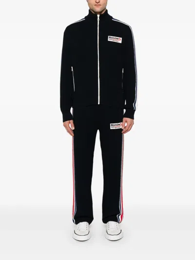 Palm Angels X Moncler Waffle-knit Sweatpants In Black