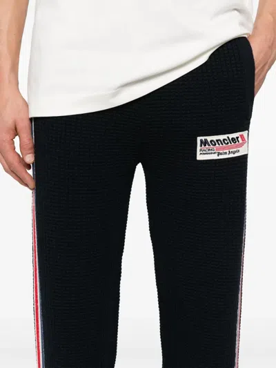 Palm Angels X Moncler Waffle-knit Sweatpants In Black
