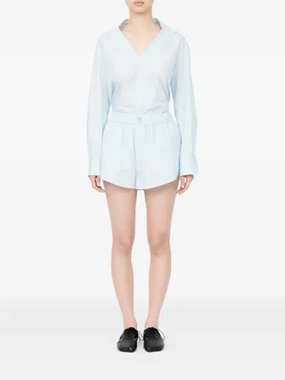 Mm6 Maison Margiela Elasticated-waist Shorts In Blue