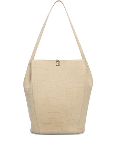 Loulou De Saison Audrey Embossed Shoulder Bag In Neutral