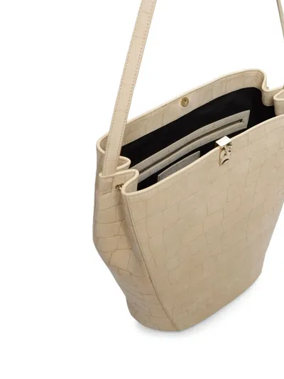 Loulou De Saison Audrey Embossed Shoulder Bag In Neutral