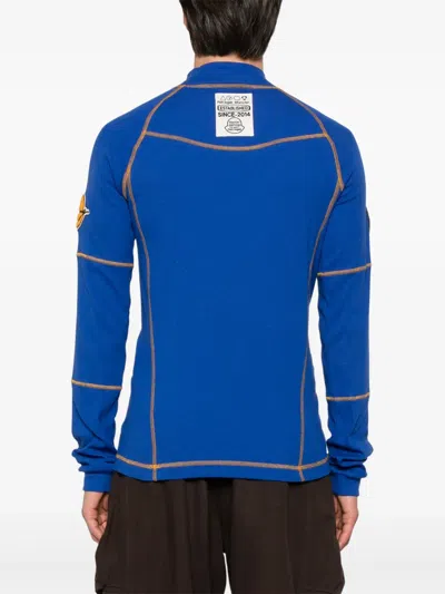 Palm Angels X Moncler Patch-detail T-shirt In Blue