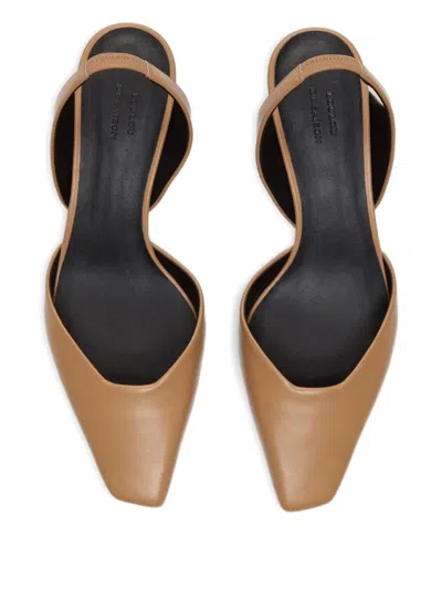 Loulou De Saison Square Toe Slingback Pumps In Neutral