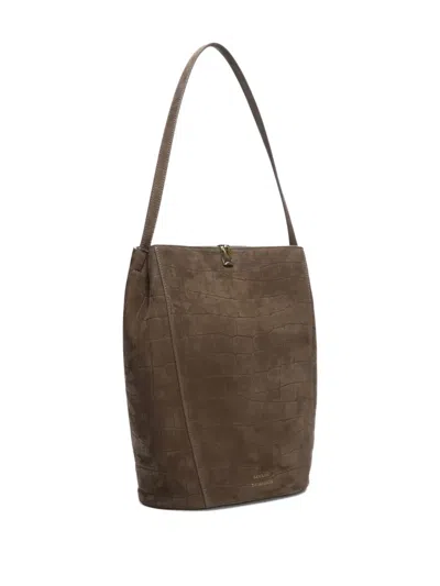 Loulou De Saison Audrey Embossed Shoulder Bag In Brown