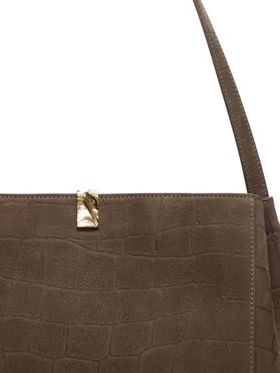 Loulou De Saison Audrey Embossed Shoulder Bag In Brown