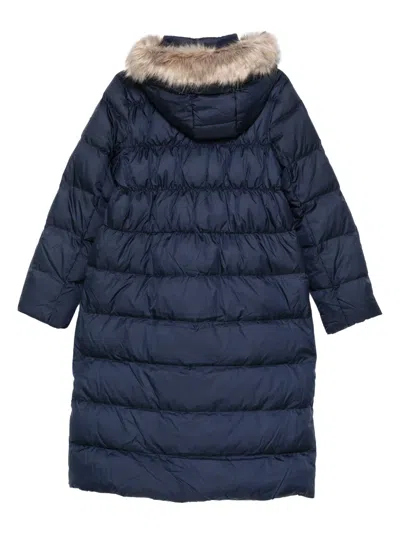 Ralph Lauren Fur Hooded Coat In Blue