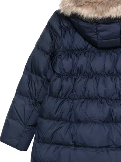 Ralph Lauren Fur Hooded Coat In Blue