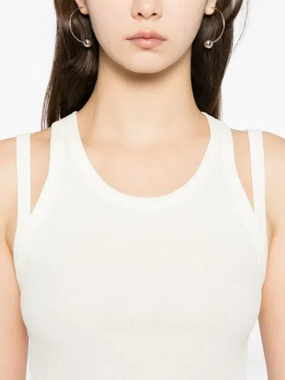 Helmut Lang Ribbed Tank Top In White