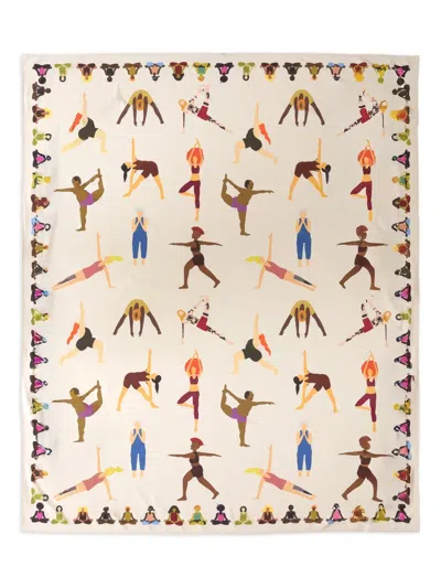 Amapô Yoga Pose Graphic Scarf In Neutral