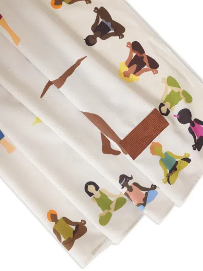 Amapô Yoga Pose Graphic Scarf In Neutral
