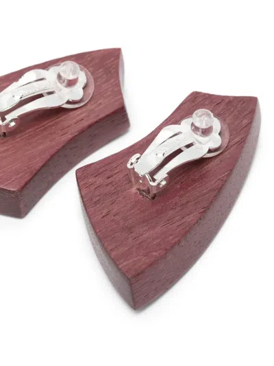 Monies Pazura Geometric Clip-on Earrings In Pink