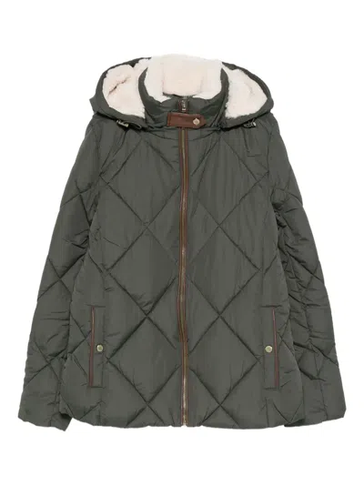 Ralph Lauren Quilted Hooded Puffer Jacket In Gray
