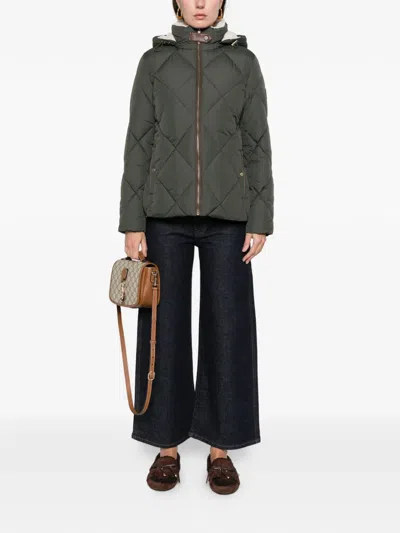 Ralph Lauren Quilted Hooded Puffer Jacket In Gray