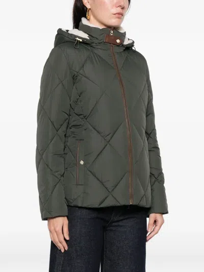 Ralph Lauren Quilted Hooded Puffer Jacket In Gray