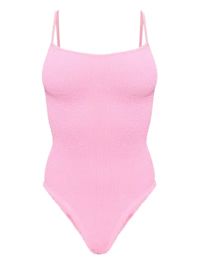 Hunza G Pamela Crinkle Swimsuit In Pink