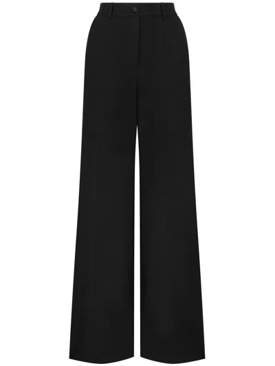 Dolce & Gabbana Black Straight Wool Trousers