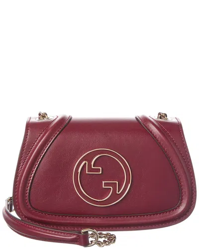 Gucci Blondie Mini Leather Shoulder Bag In Red