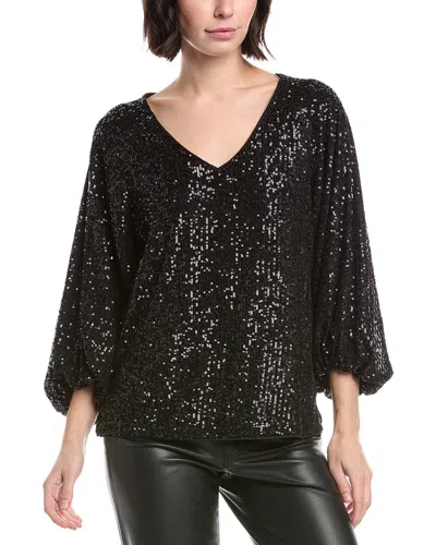 Vince Camuto Sequined Raglan Top In Black