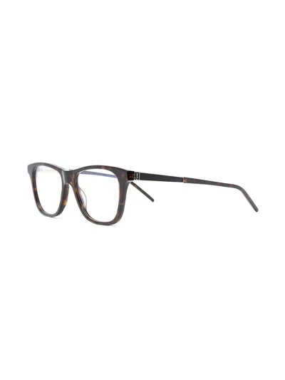 Saint Laurent Slm83 Square-frame Glasses In Animal Print