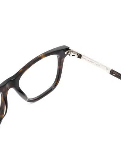 Saint Laurent Slm83 Square-frame Glasses In Animal Print