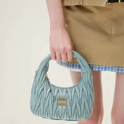 Miu Miu Crossbody Bag Detachable Strap Gold Tone Hardware In Green