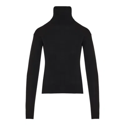 Saint Laurent Long-sleeved Sweater In Black