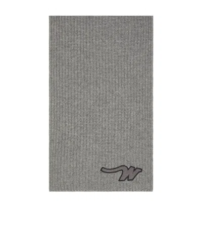 Weekend Max Mara Virgin Wool Knitted Scarf In Gray
