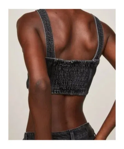 Tommy Hilfiger Bustier Denim Skinny Fit Crop Top In Black