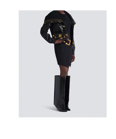 Balmain Pochette B-buzz 23 In Pelle Di Vitello In Black