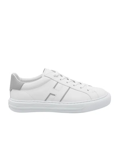 Hogan Lateral Logo Round Toe Trainers In White