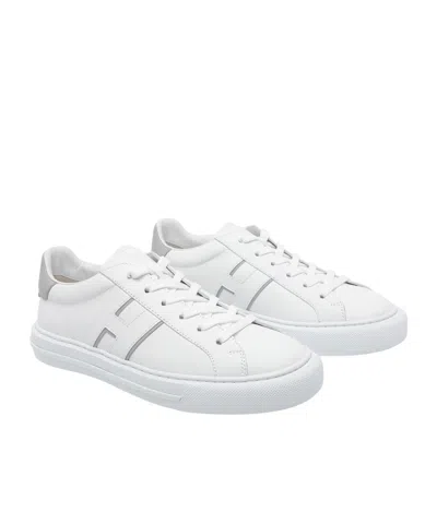 Hogan Lateral Logo Round Toe Trainers In White